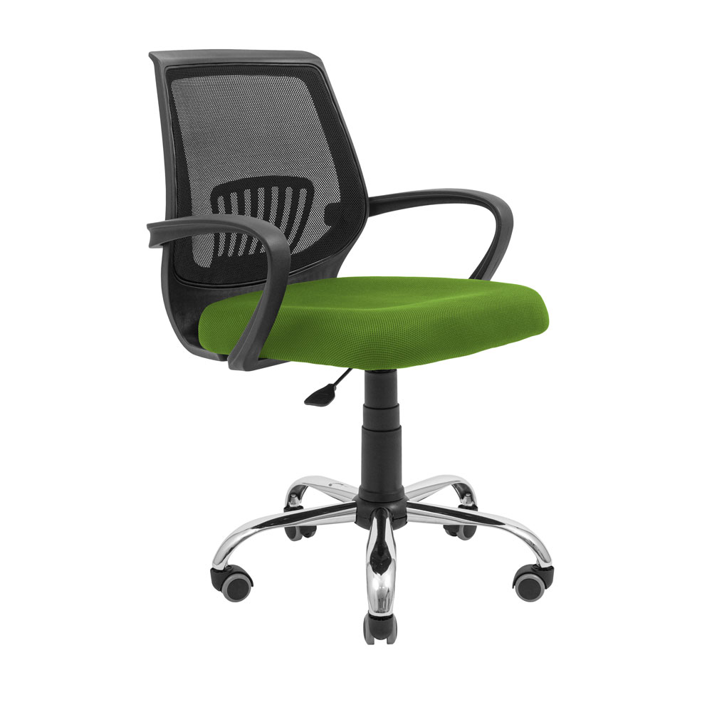 Star armchair Chrome equipment Piastra mechanism Black / Green mesh upholstery (seat)