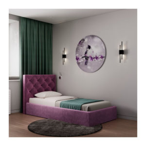 Ліжко Бристоль – розмір 90 х 200 – комплектація Комфорт – оббивка Місті ДК Віолет від фабрики Річмен