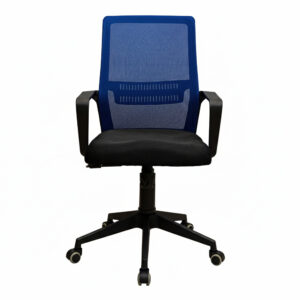 Крісло Фрайдей – комплектація Пластик – механізм М-1 (Tilt) – оббивка Сітка чорна + синя фото