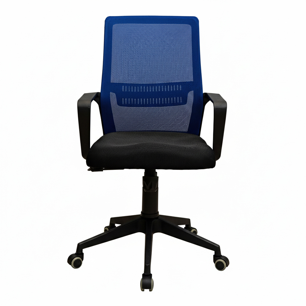 Крісло Фрайдей Пластик М-1 Сітка Синя (Прогумовані Колеса) (2)