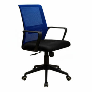 Крісло Фрайдей Пластик М-1 Сітка Синя (Прогумовані Колеса) (4)