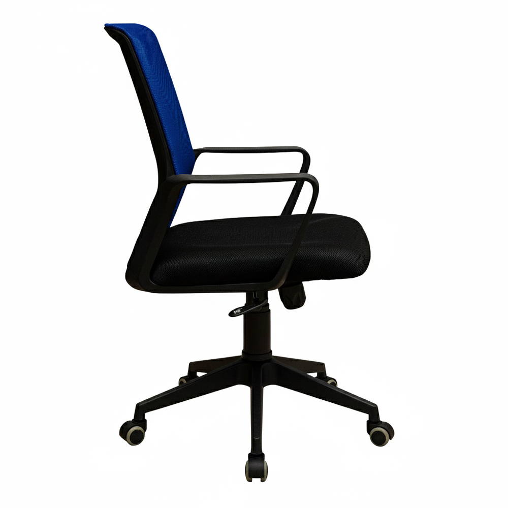 Крісло Фрайдей Пластик М-1 Сітка Синя (Прогумовані Колеса) (6)