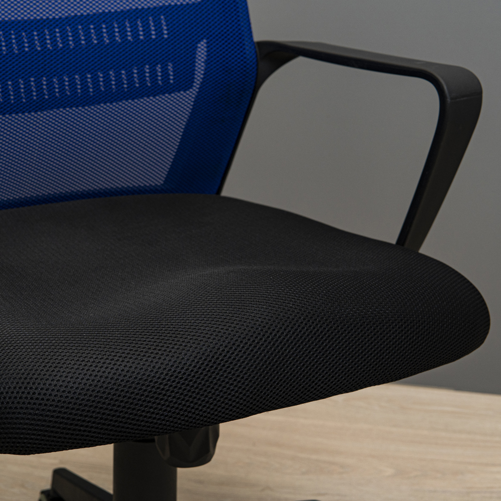 Крісло Фрайдей Пластик М-1 Сітка Синя (Прогумовані Колеса) (9)