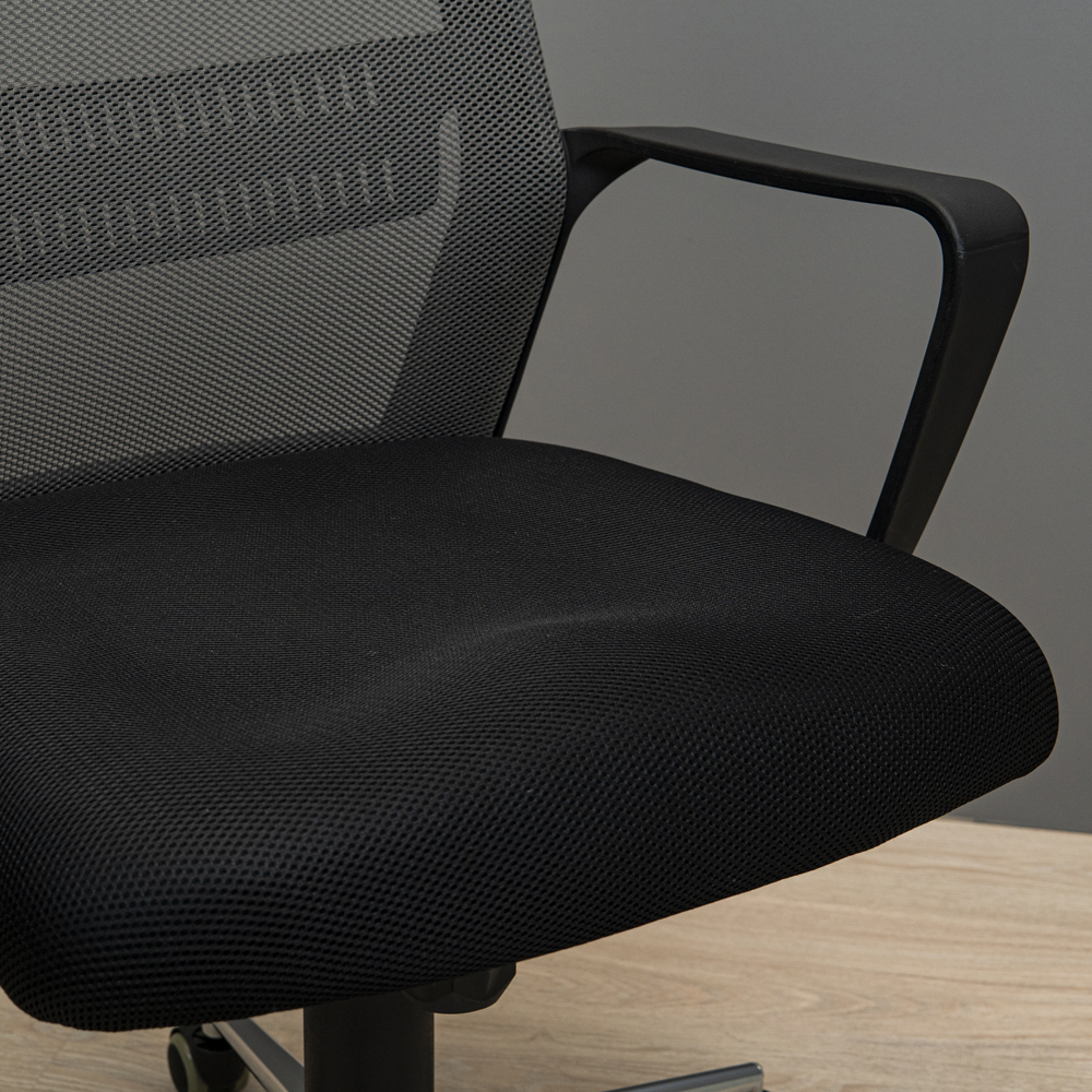 Крісло Фрайдей Хром М-1 Сітка Сіра (Прогумовані Колеса) (10)