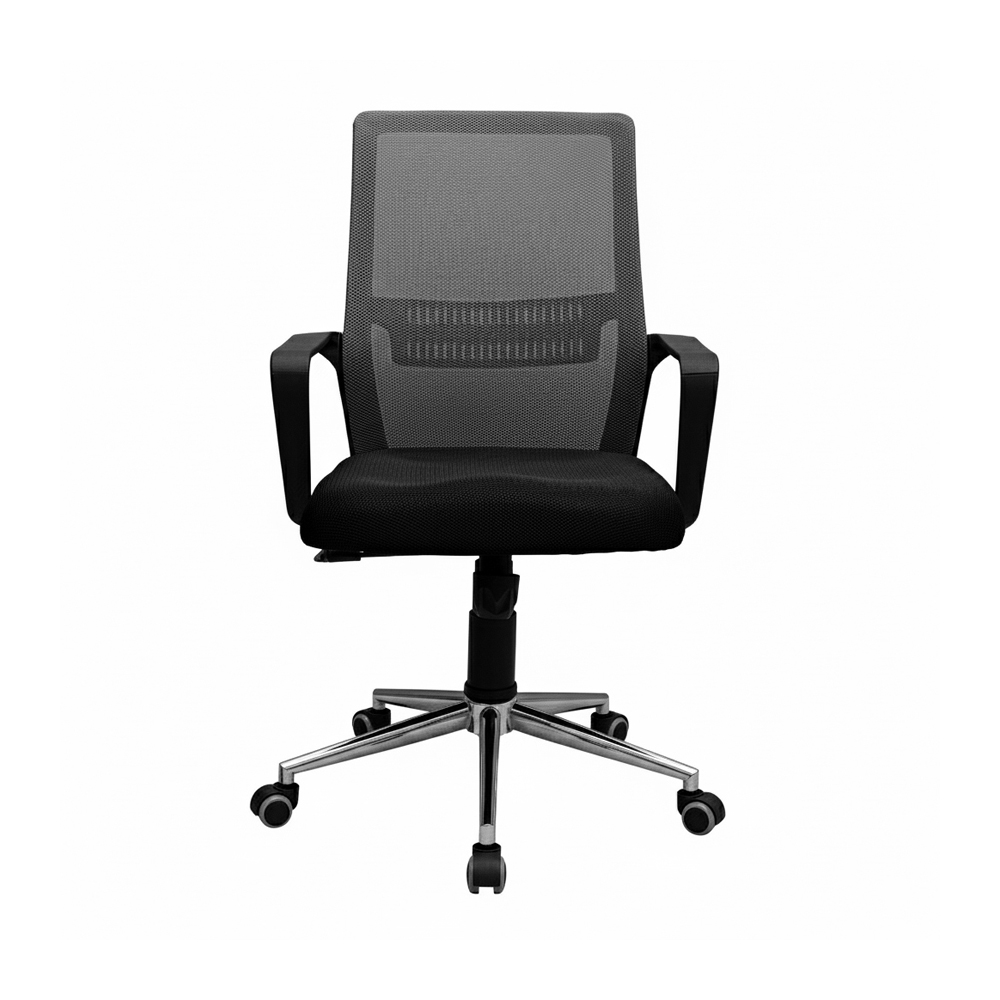 Крісло Фрайдей Хром М-1 Сітка Сіра (Прогумовані Колеса) (2)