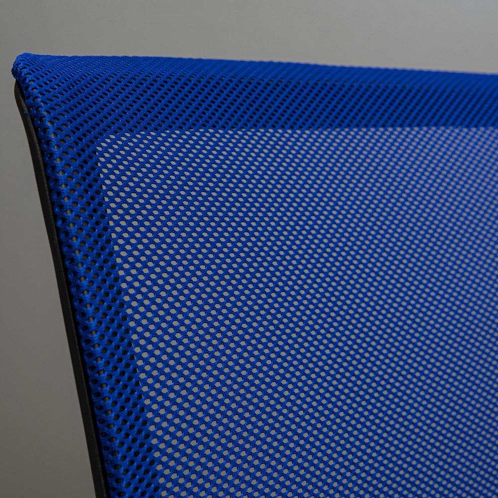 Крісло Фрайдей Хром М-1 Сітка Синя (Прогумовані Колеса) (12)