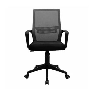 Крісло Фрайдей – комплектація Пластик – механізм М-1 (Tilt) – оббивка Сітка чорна + сіра фото