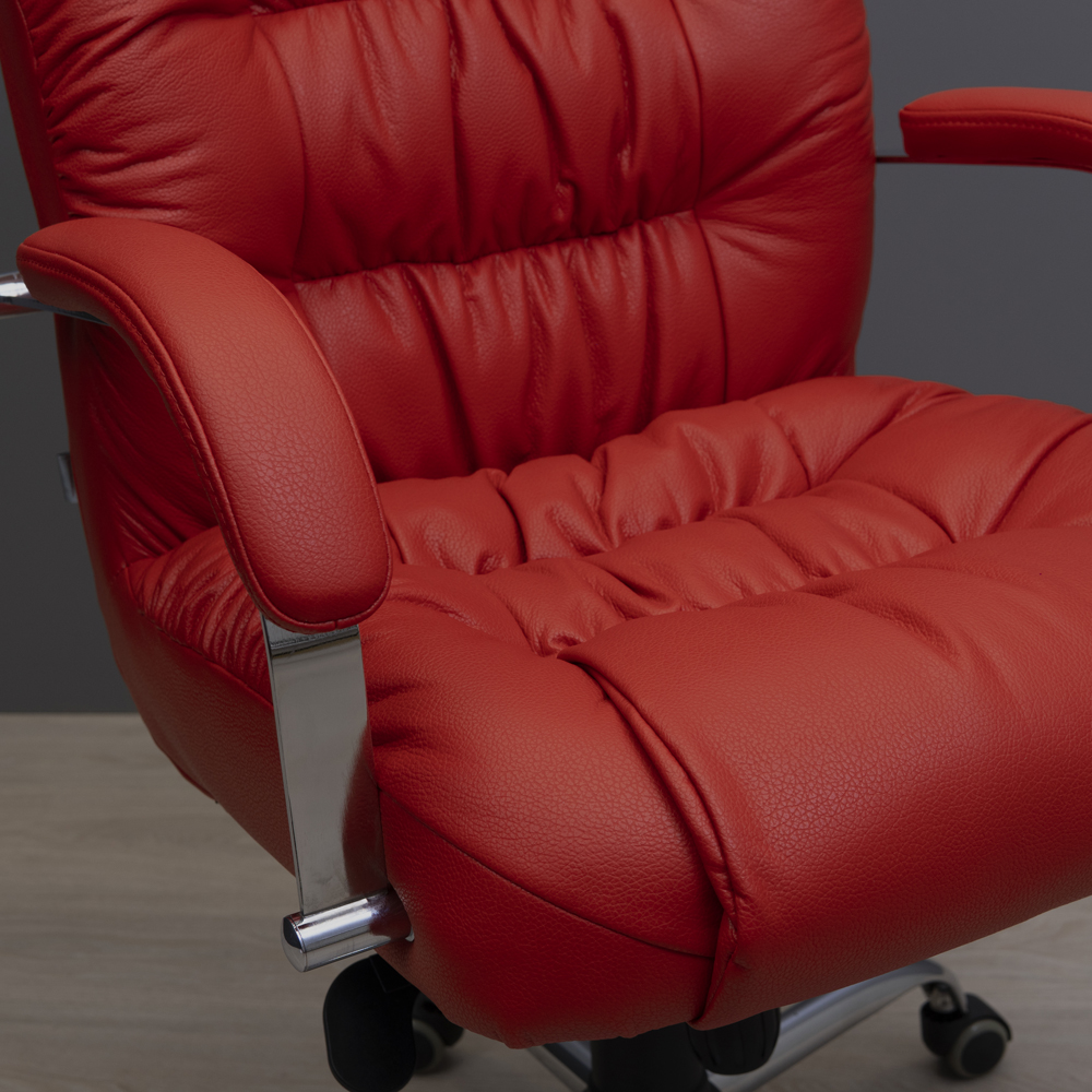 Крісло Річард Хром П1 М-2 Палаззо Ред (Прогумовані Колеса) (10)