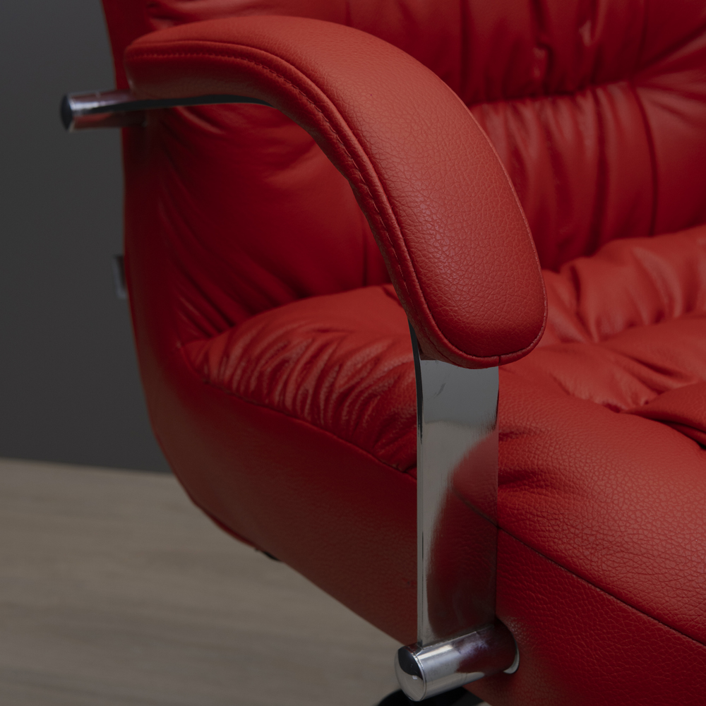 Крісло Річард Хром П1 М-2 Палаззо Ред (Прогумовані Колеса) (11)