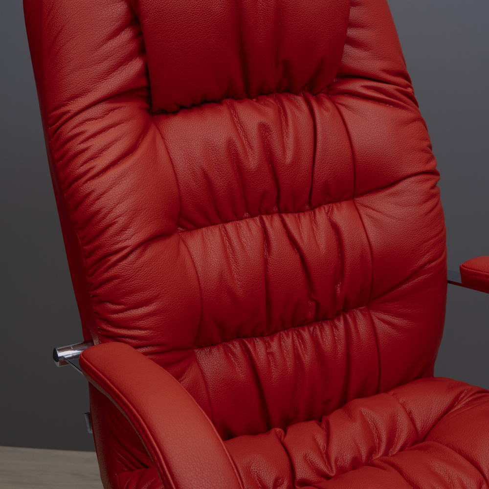 Крісло Річард Хром П1 М-2 Палаззо Ред (Прогумовані Колеса) (9)